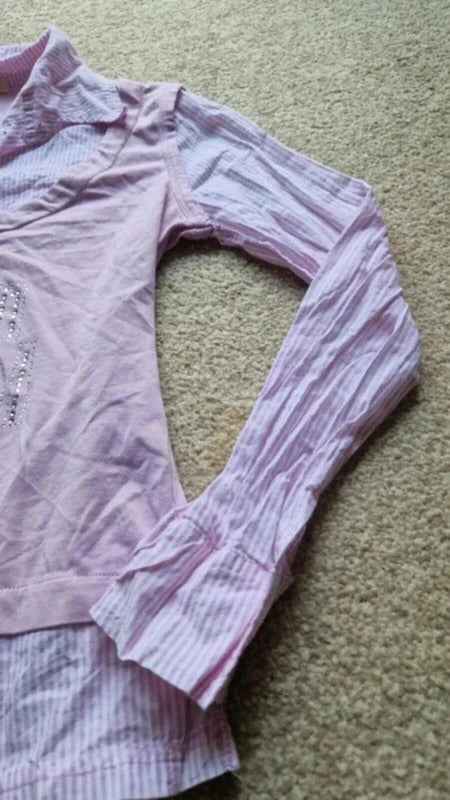 "Fantasy" Y2K Pink Layered Shirt Top Diamante Analcan National Graphic S M UK 8 10