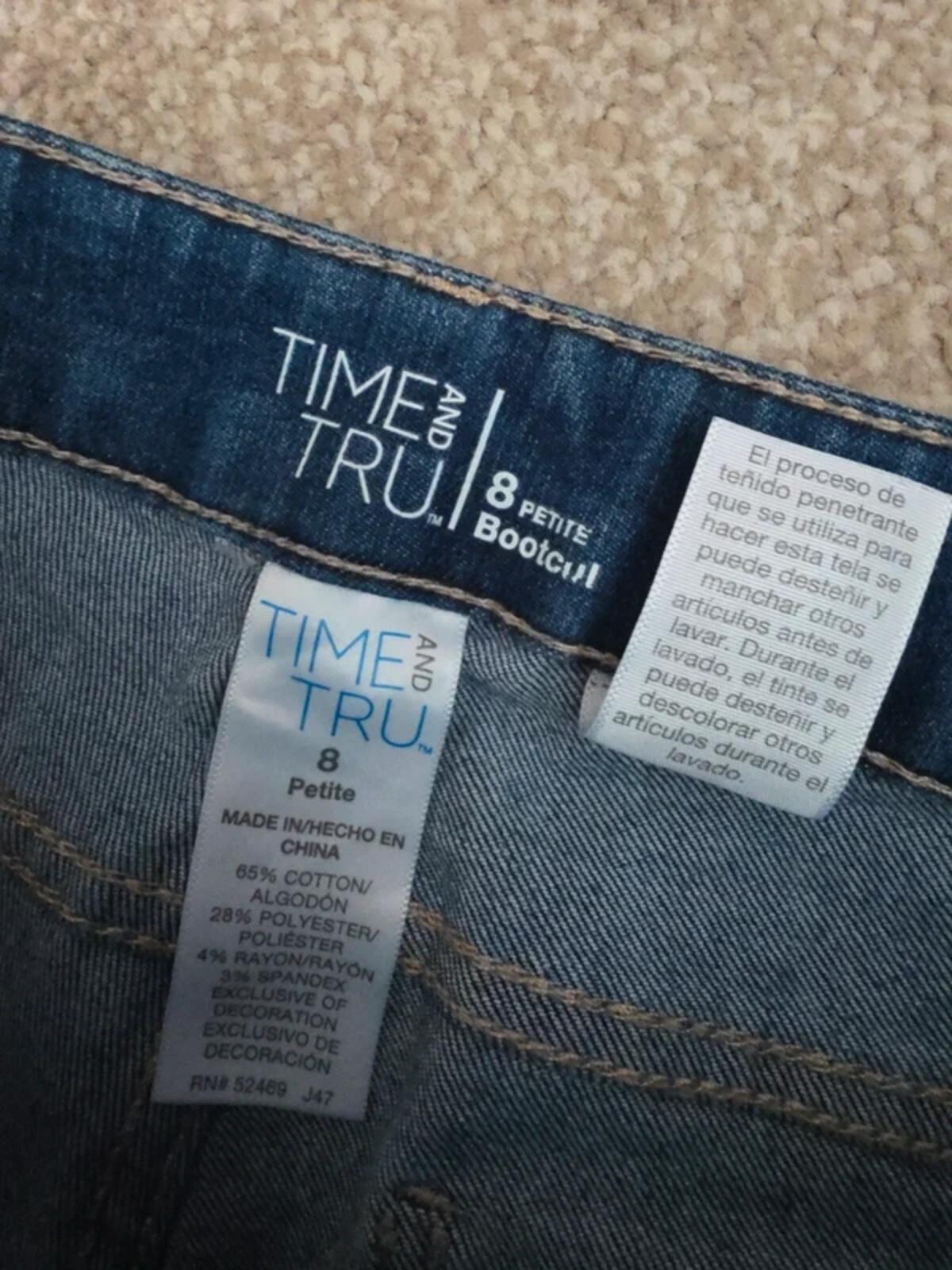 Time and Tru Vintage Y2K Petite Mid Rise Bootcut Jeans UK Size 8