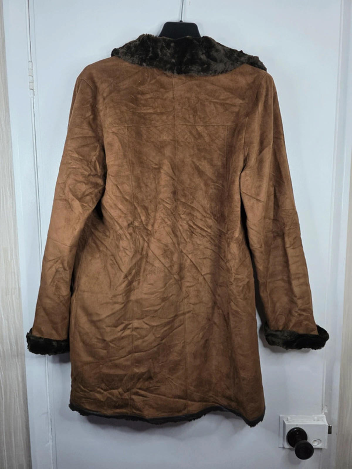 Vintage Y2K Manteaux Faux Shearling Longline Coat UK size S