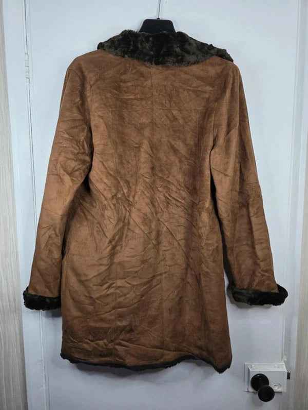 Vintage Y2K Manteaux Faux Shearling Longline Coat UK size S