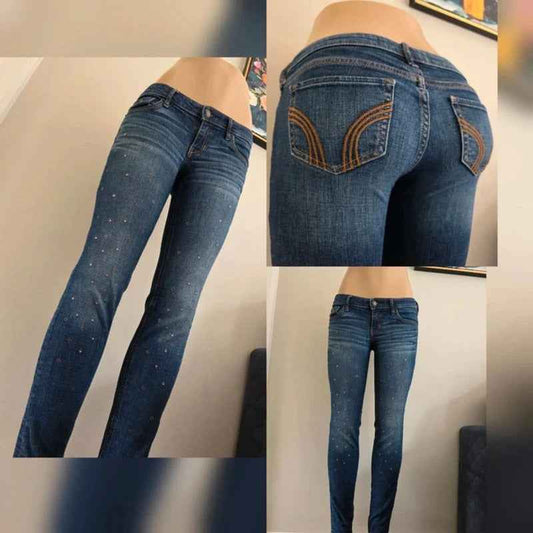 Vintage Y2K Hollister Ultra Low Rise Skinny Jeans UK Size 6/8