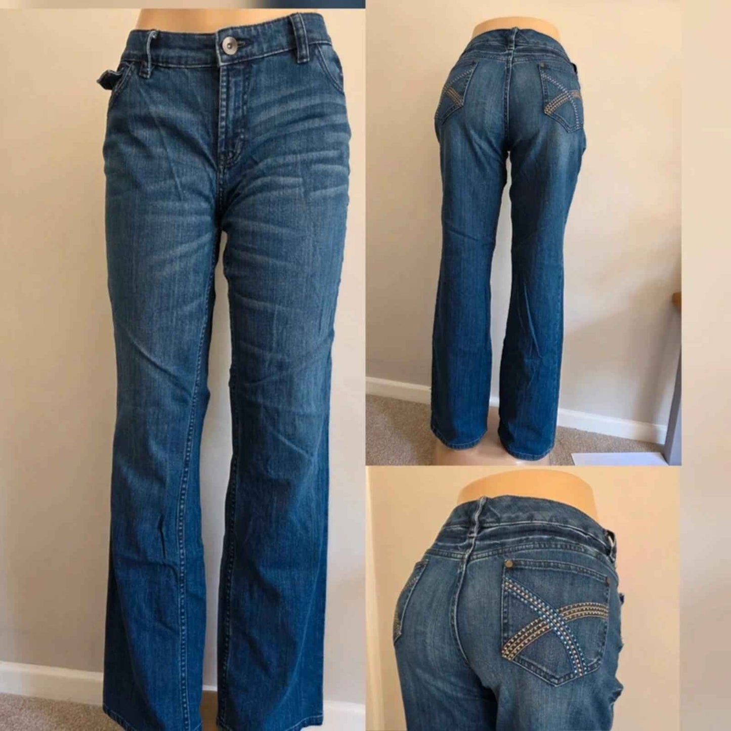 ANA A New Approach Mid Rise Bootcut Jeans UK Size 14