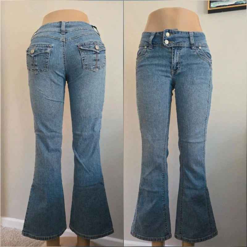 RVT Mid Rise Flared Vintage Y2K Jeans UK Size 6/8 Petite