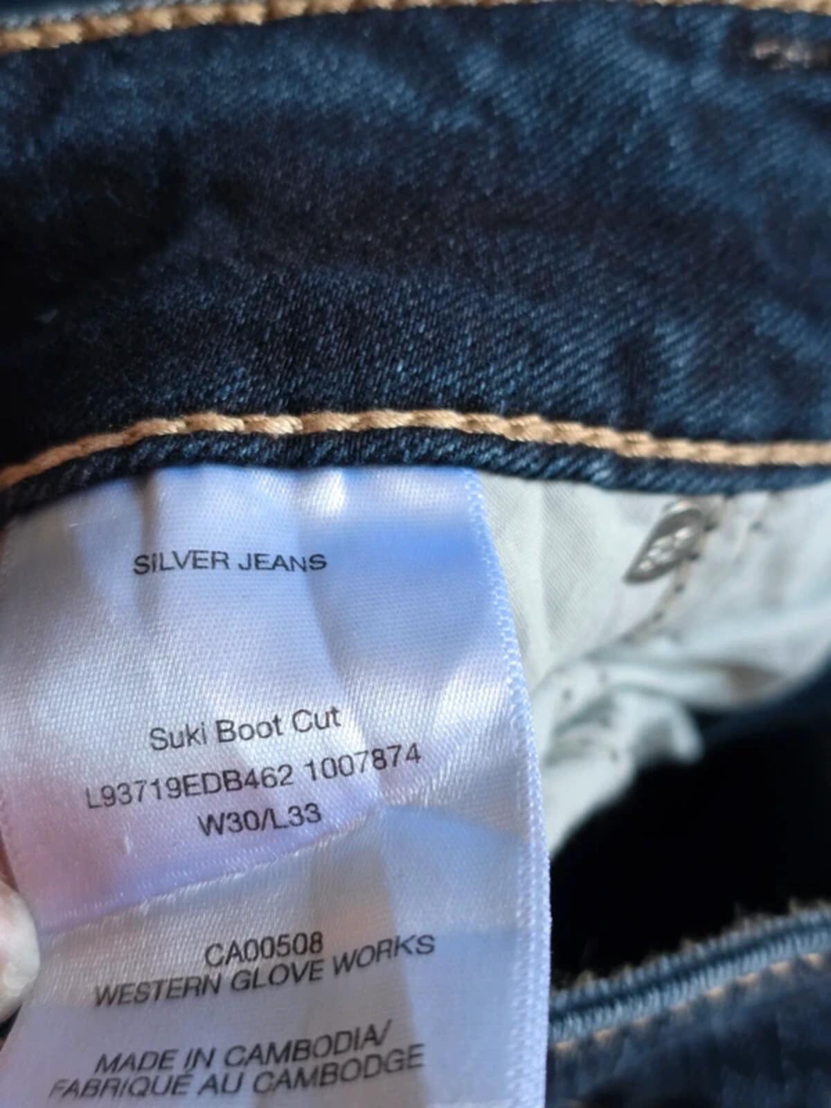 Silver Jeans Mid Rise Bootcut Jeans UK Size 12 Tall