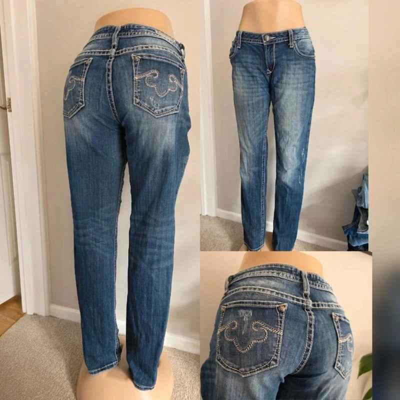 Vintage Y2K Rerock Low Rise Skinny Jeans UK Size 14