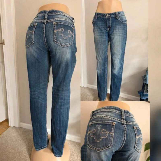 Vintage Y2K Rerock Low Rise Skinny Jeans UK Size 14