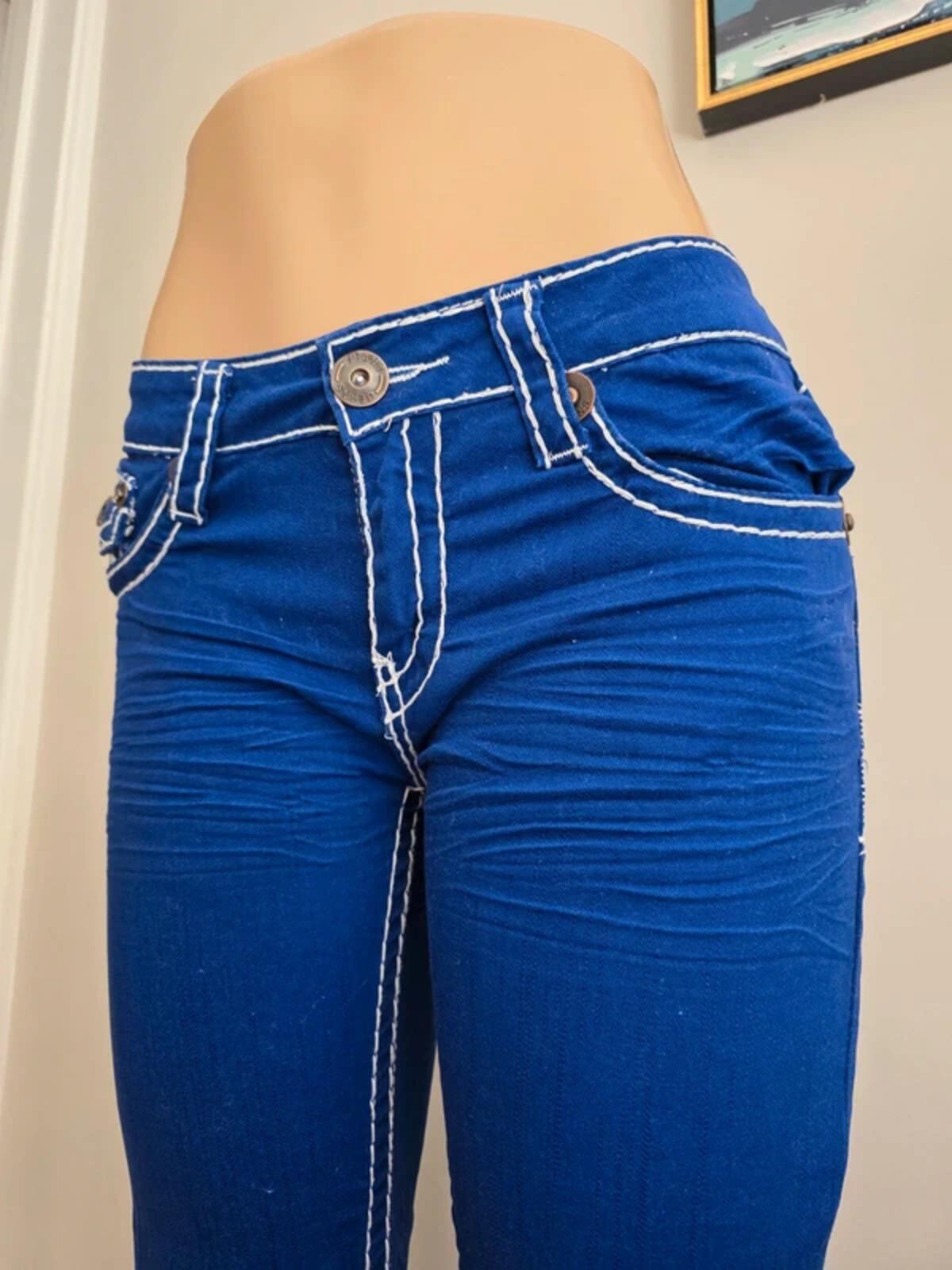 Fashion Denim Low Rise Slim Vintage Y2K Jeans UK Size 8