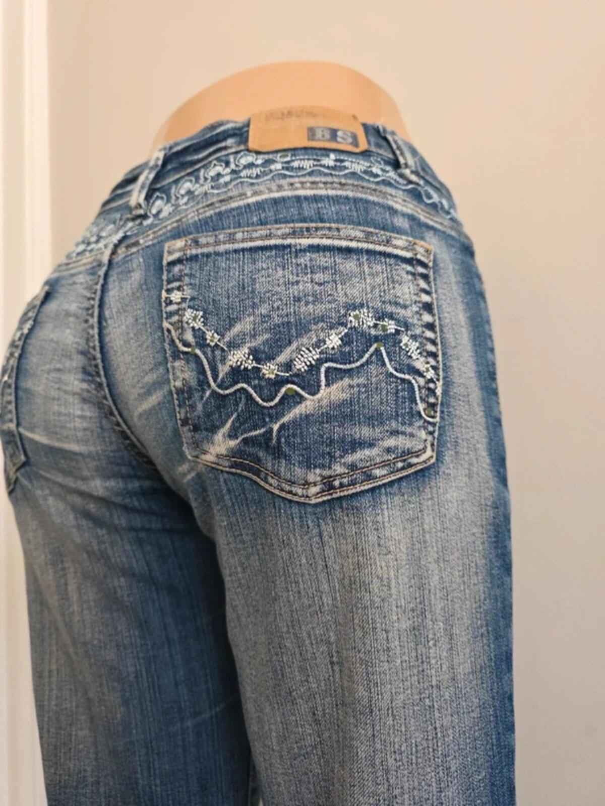 Big Spade Mid Rise Wide Leg Bootcut Vintage Y2K Jeans UK Size 8/10 Tall