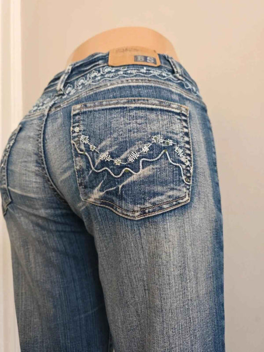 Big Spade Mid Rise Wide Leg Bootcut Vintage Y2K Jeans UK Size 8/10 Tall