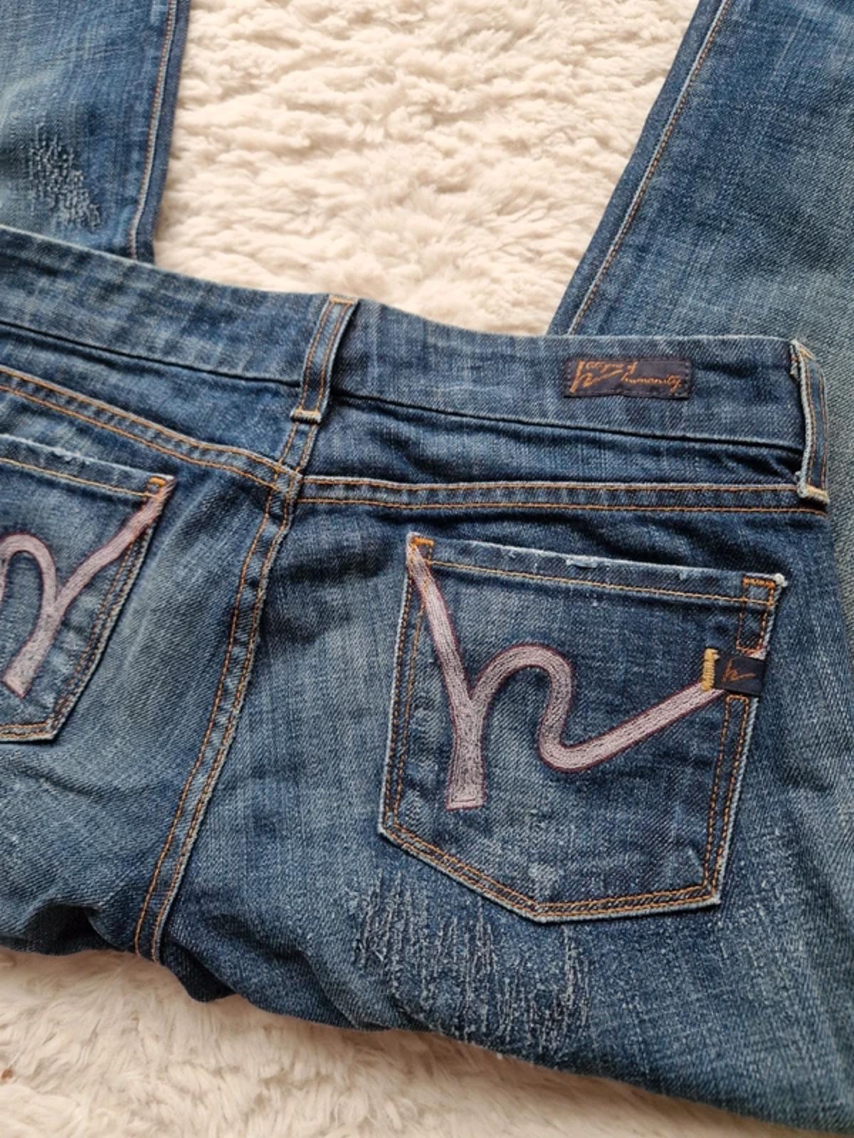 Y2K "Citizens of Humanity" Ultra Low Rise Bootcut Indie Grunge Festival Denim UK 8 Tall