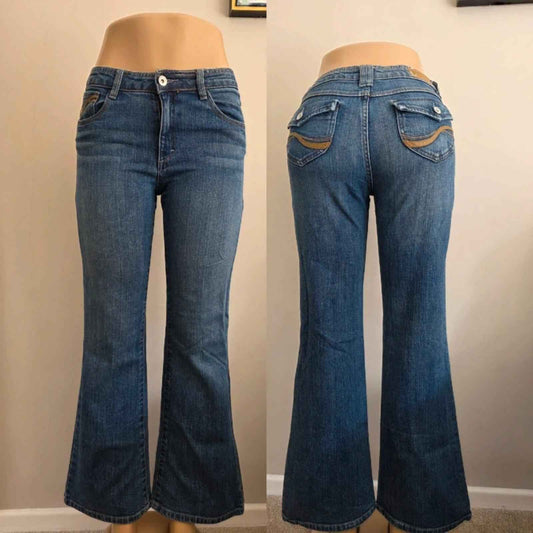 Arizona Mid Rise Flared Jeans UK Size 8 Petite