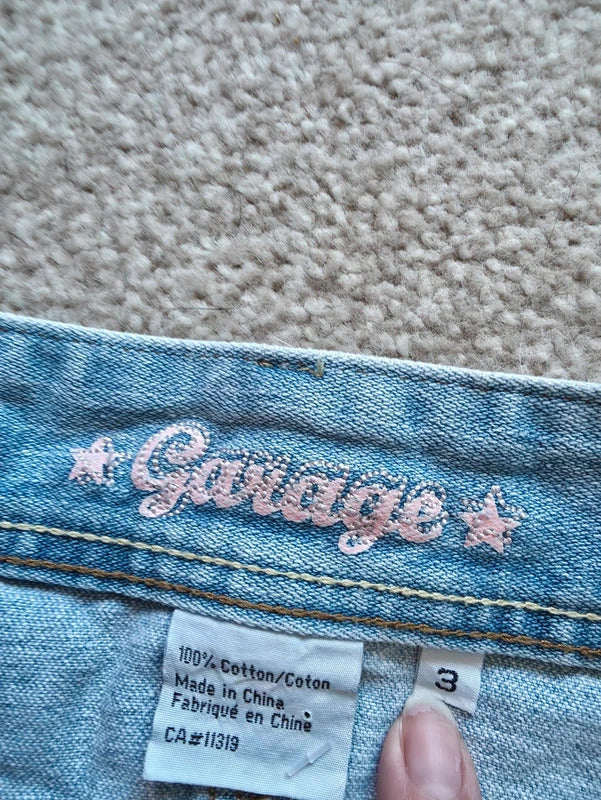Garage Ultra Low Rise Micro Mini Vintage Y2K Denim Skirt UK Size 8