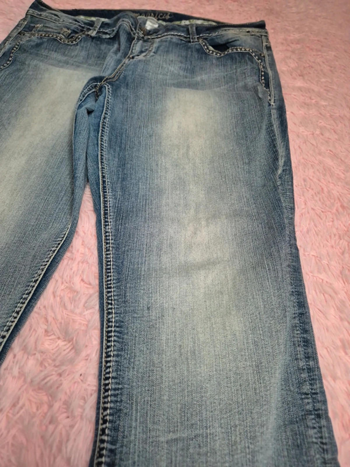 Vintage Y2K Maurices Straight Mid Rise Jeans UK 18 Petite