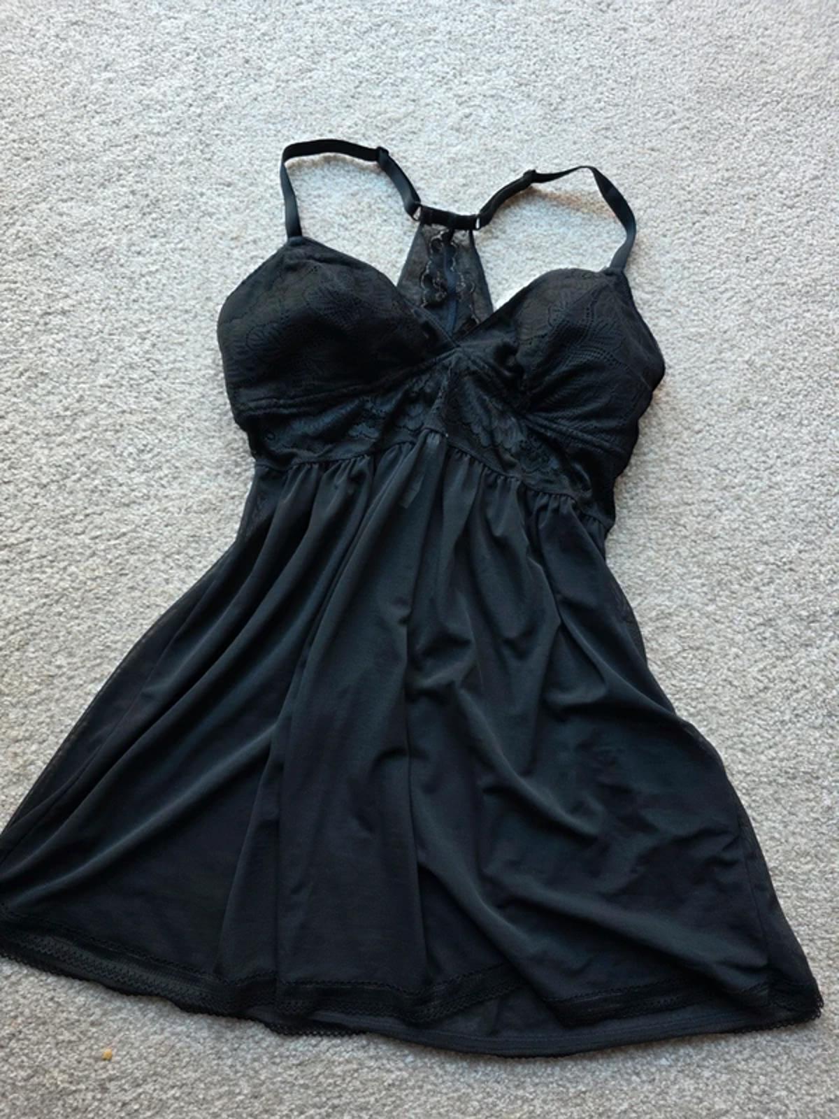 Vintage Y2K Auden Black Lace Babydoll Lingerie UK Size 10–12