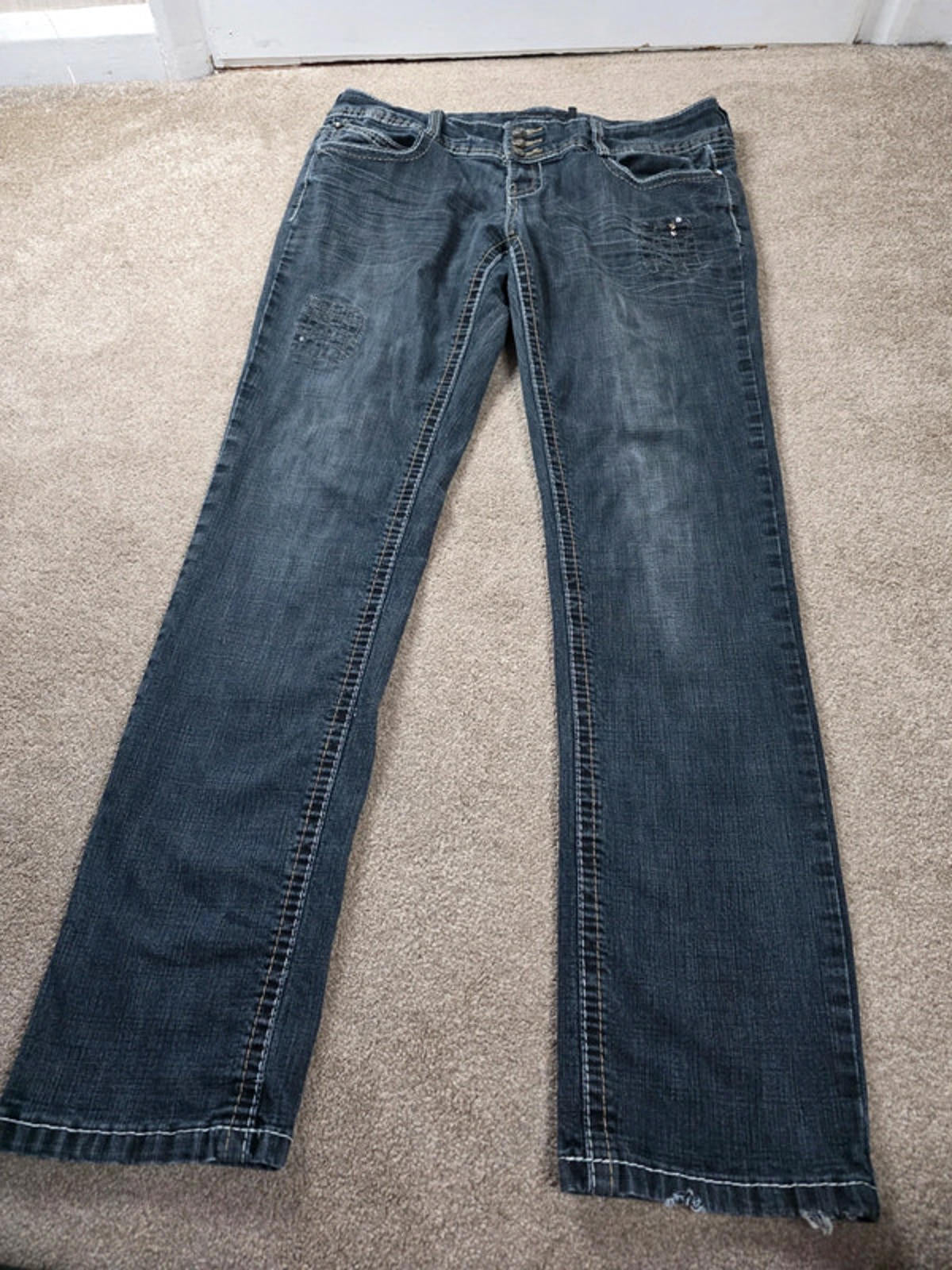 Vintage Y2K Twentyone Black Low Rise Skinny Jeans UK Size 14