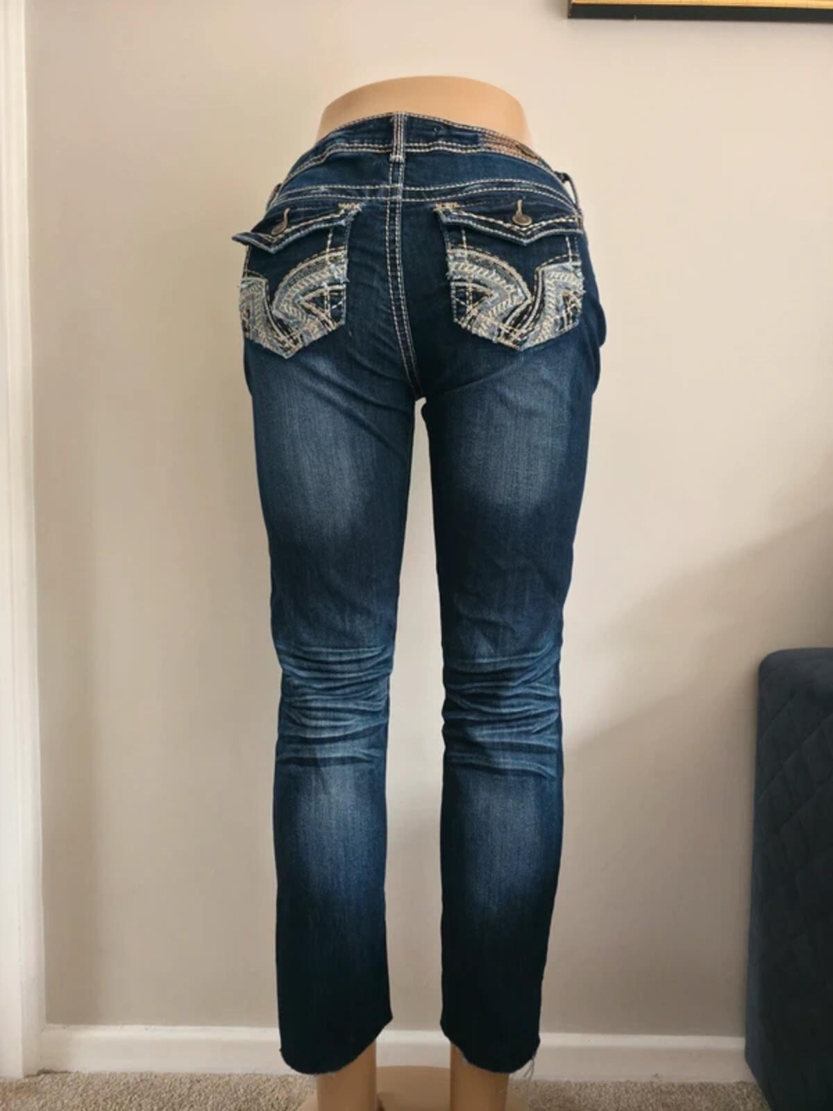 1st Kiss Low Rise Cropped Vintage Y2K Jeans UK Size 8/10