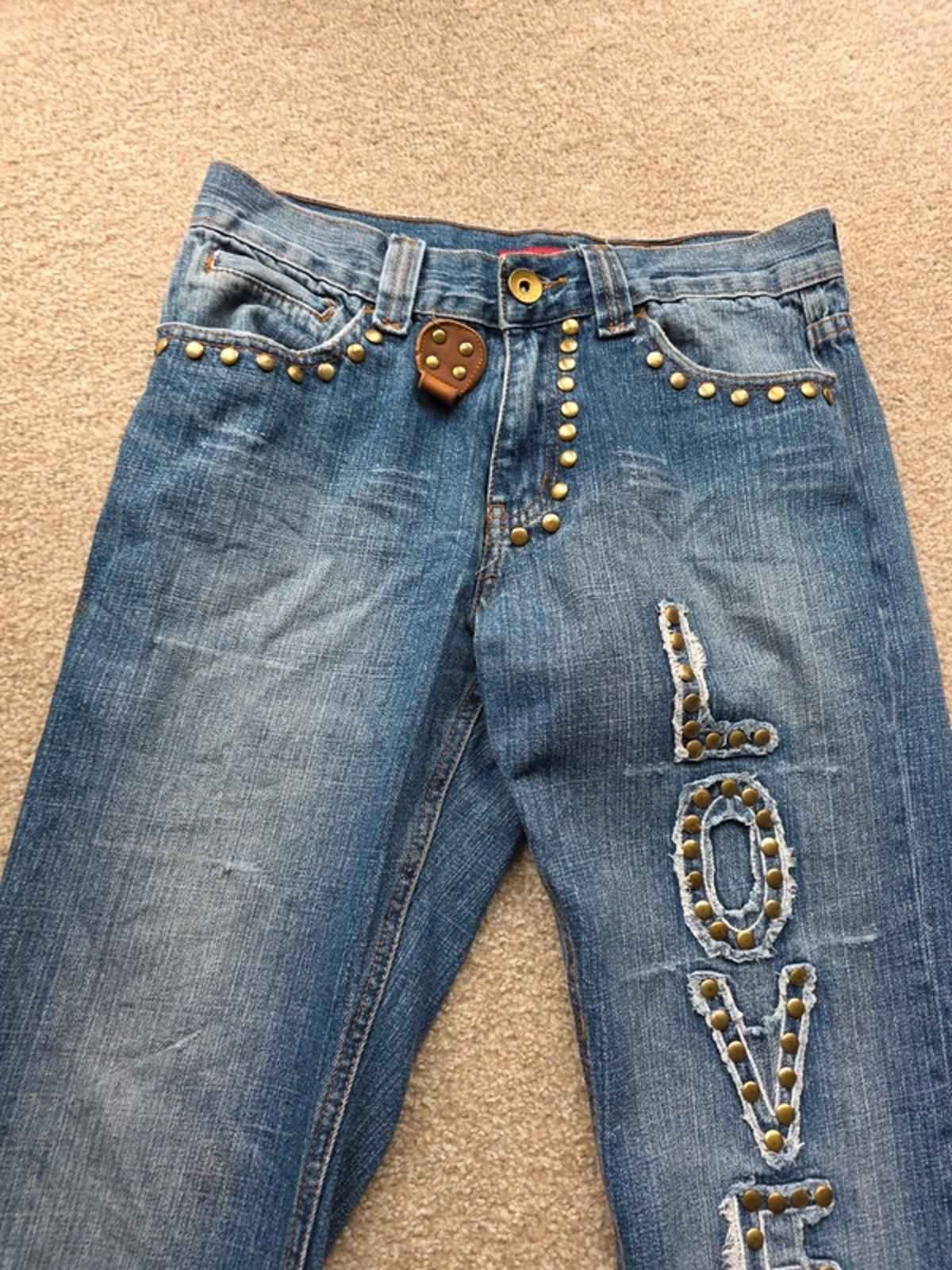 Y2K La Virtu Mid Rise Bootcut Jeans UK Size 10 Tall