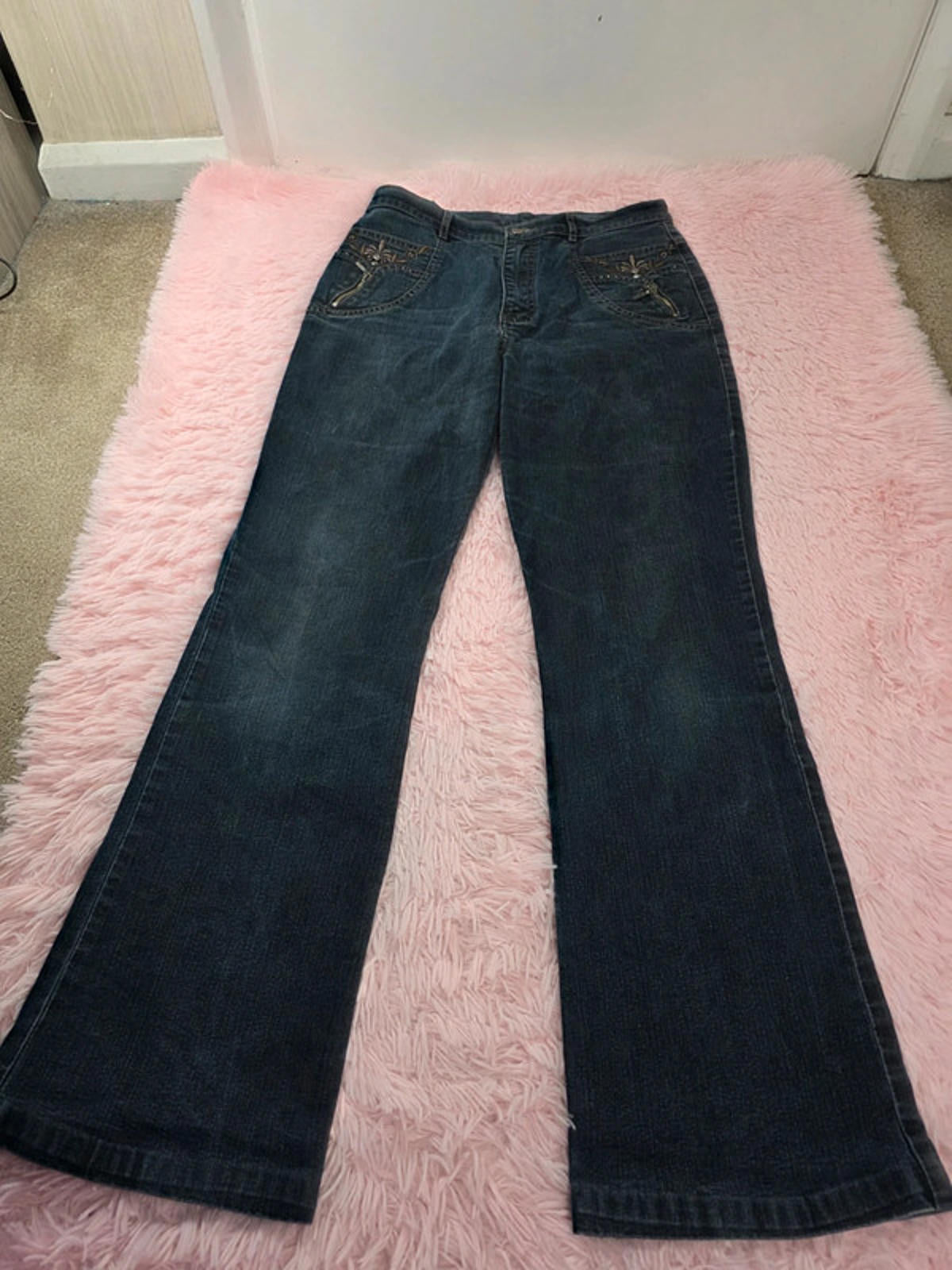 Vintage Y2K I. Quing Mid Rise Jeans UK Size 10 Petite