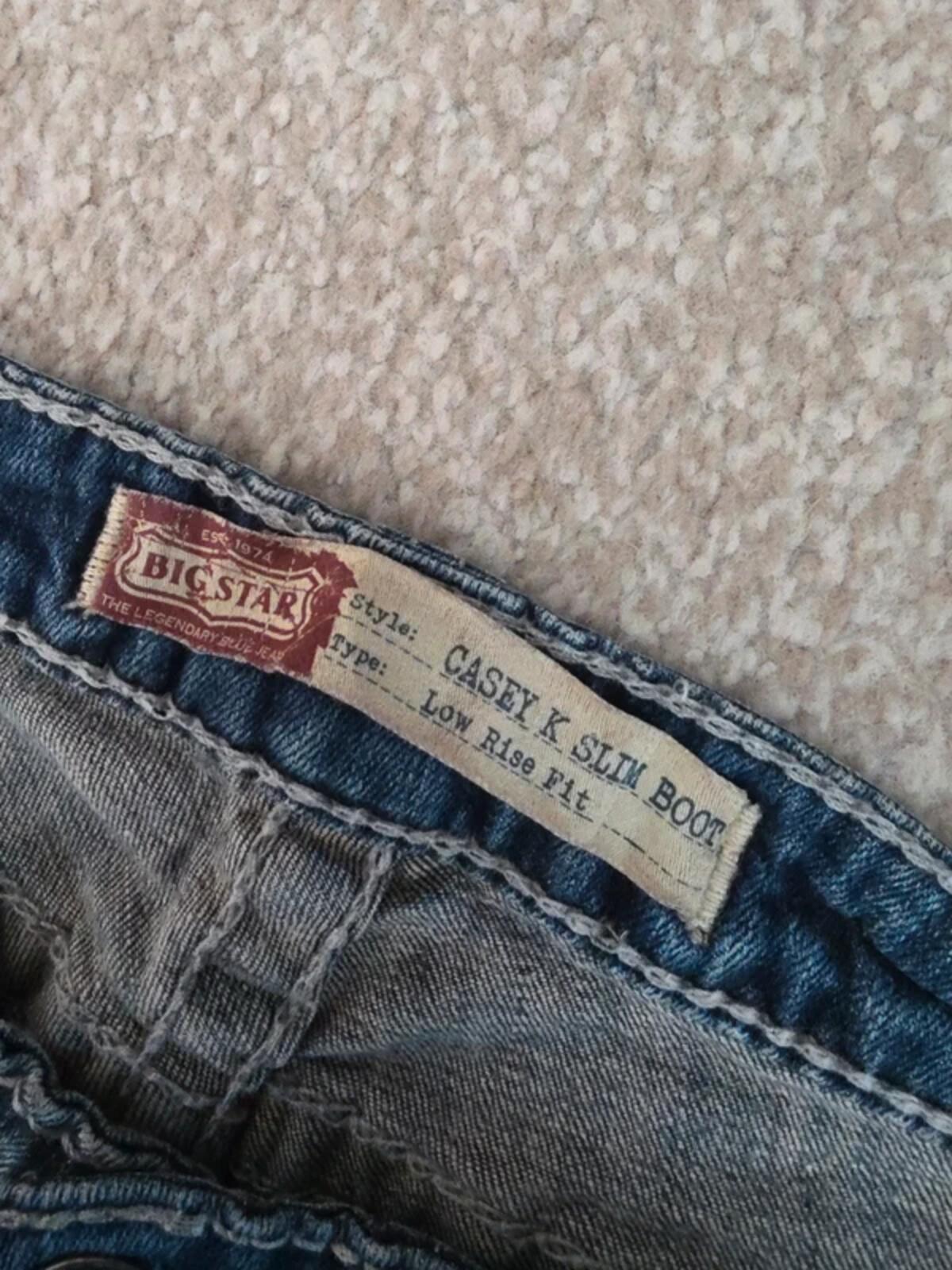Big Star Ultra Low Rise Bootcut Vintage Y2K Jeans UK Size 8 Tall
