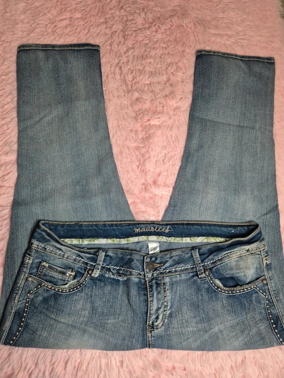 Vintage Y2K Maurices Straight Mid Rise Jeans UK 18 Petite