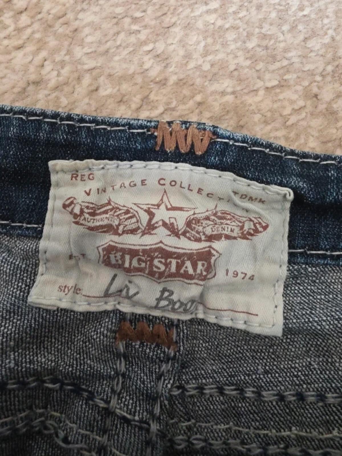 Big Star Vintage Y2K Ultra Low Rise Bootcut Jeans UK Size 6/8 Tall