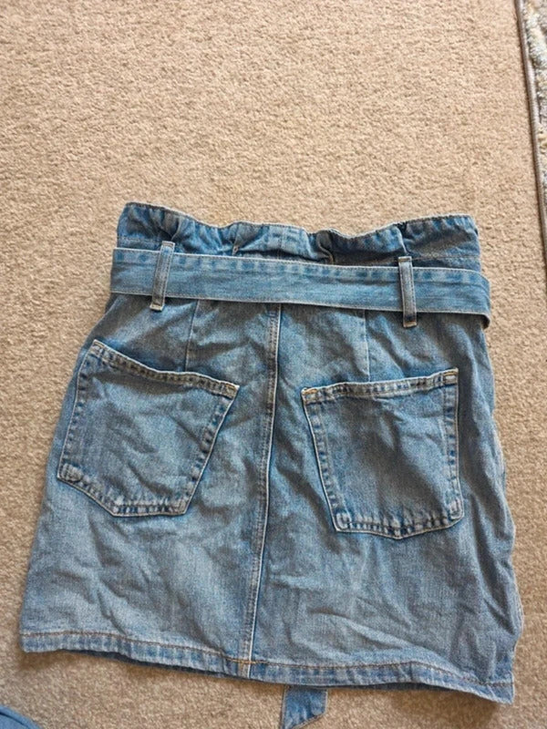 Divided High Waist Denim Mini Skirt Vintage Y2K UK Size 8
