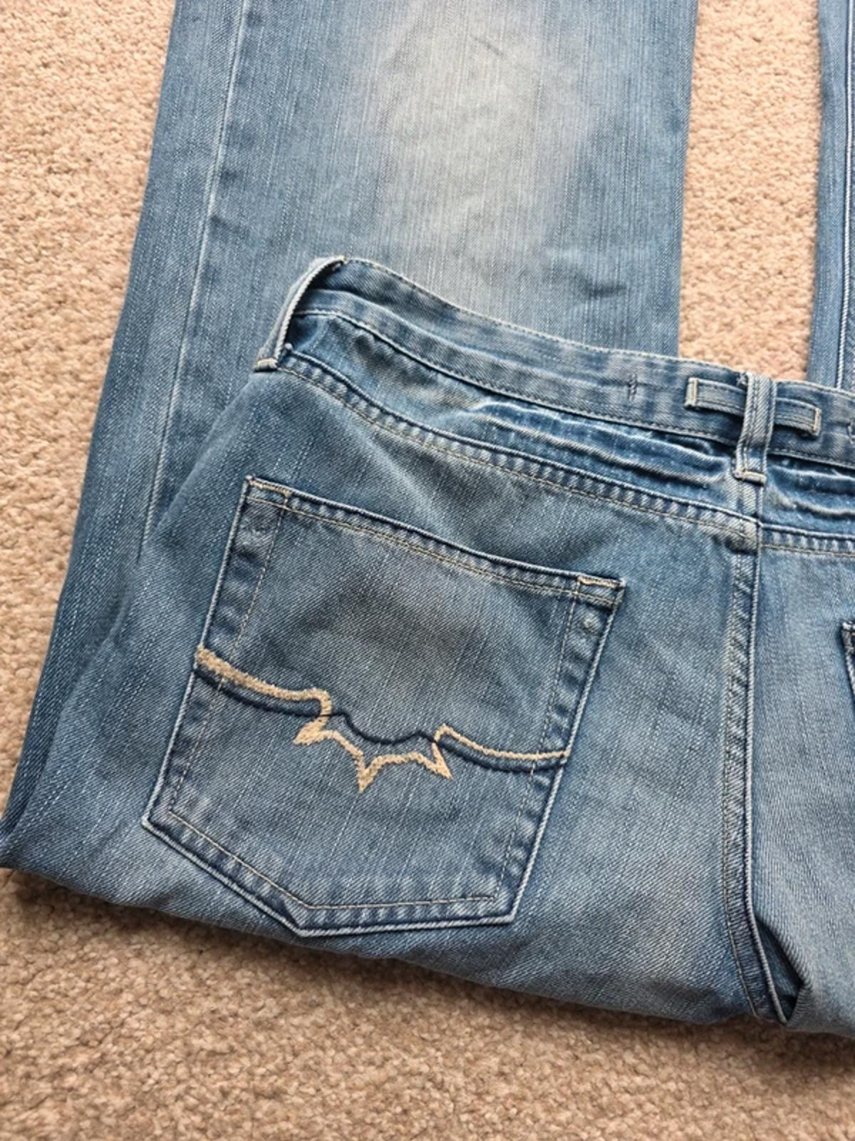 Vintage Y2K Gsus Sindustries Low Rise Wide Leg Jeans UK Size 14
