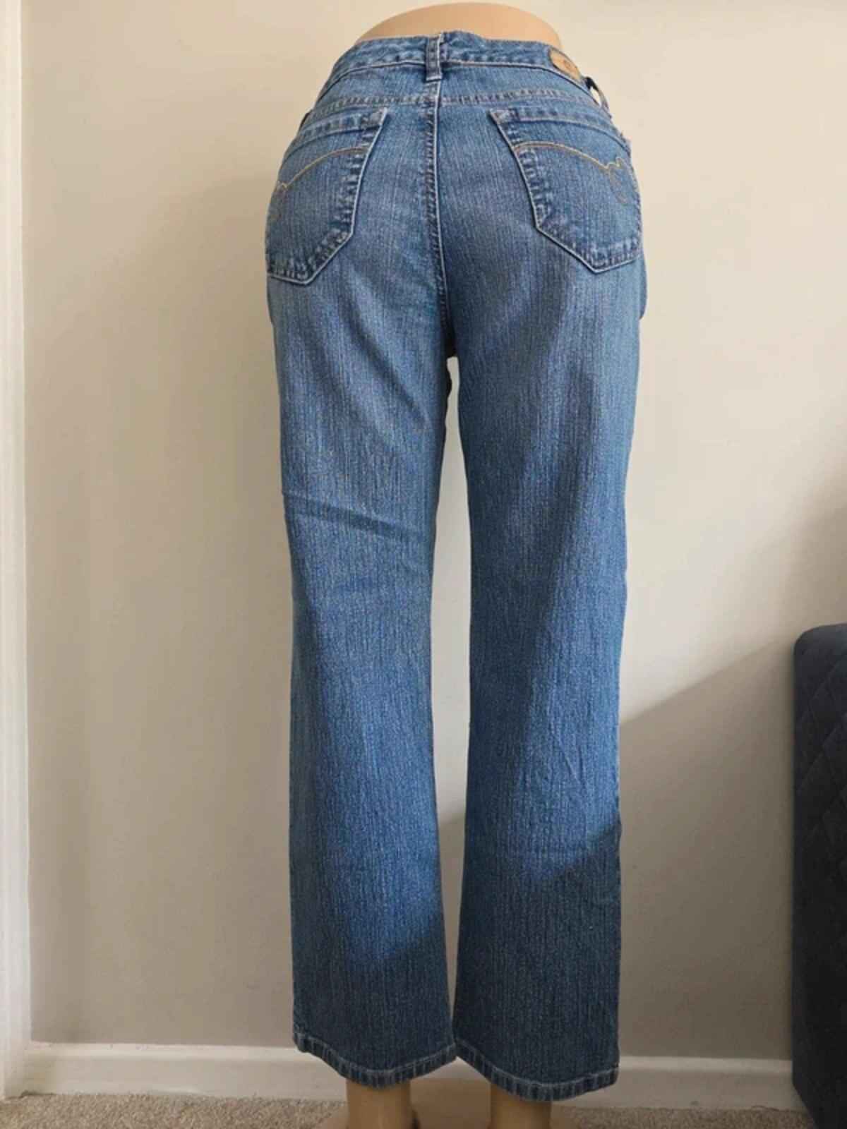 Vintage Y2K Bandolino Mid Rise Straight Leg Jeans UK Size 10 Petite