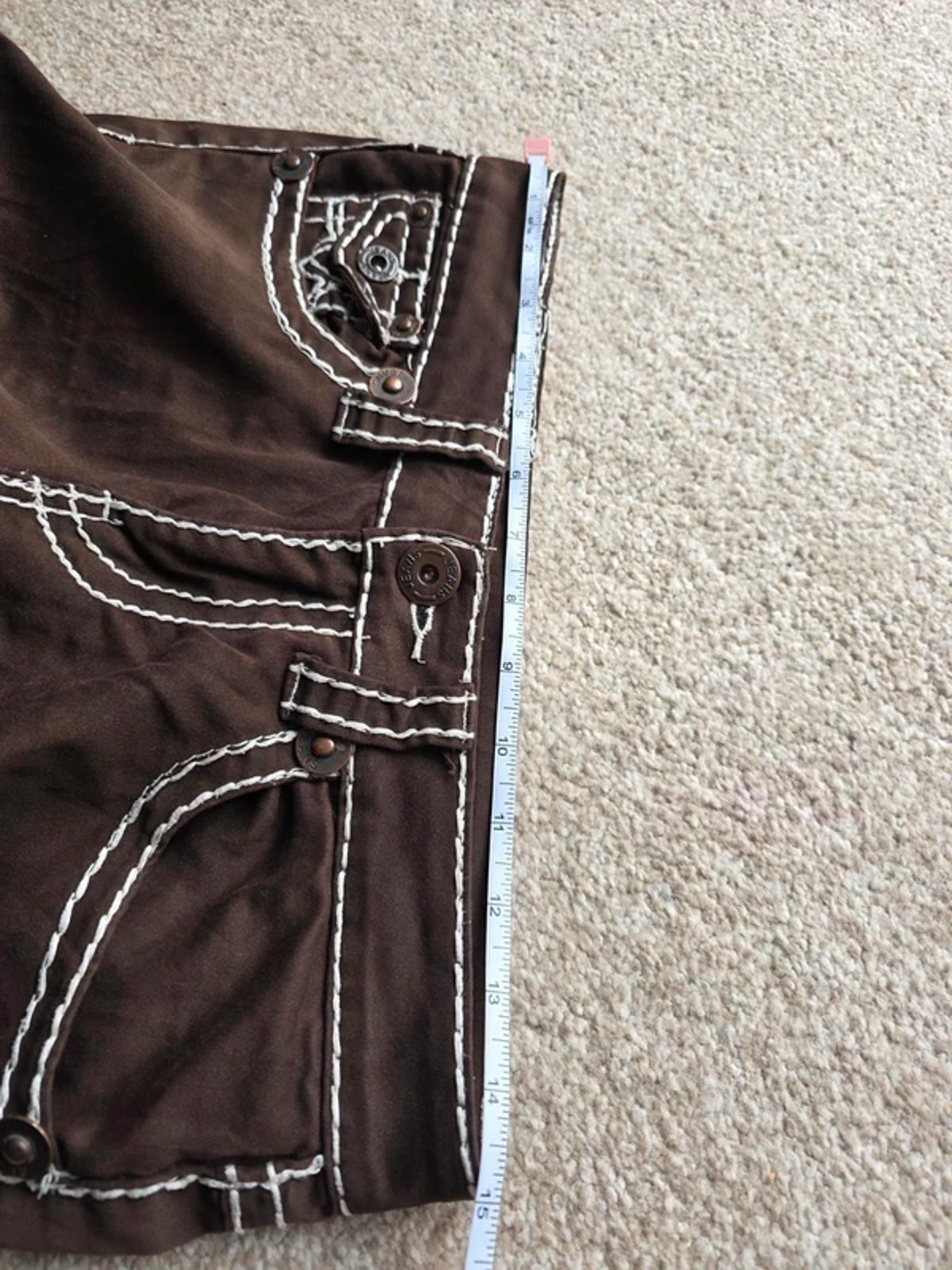 Vintage Y2K Slim Fit Jeans UK Size 10 Petite Brown Contrast Stitch