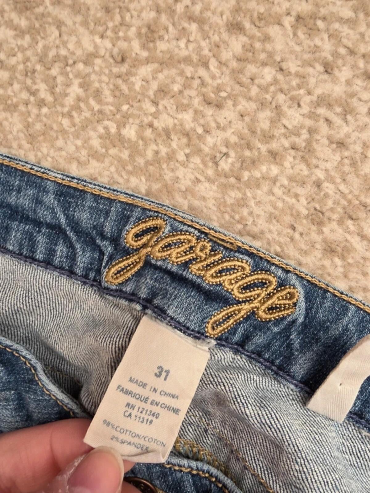 Garage Mid Rise Straight Vintage Y2K Jeans UK Size 12/14 Tall