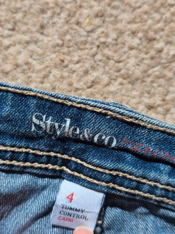 Vintage Y2K Style & Co Mid Rise Capri Jeans UK Size 10