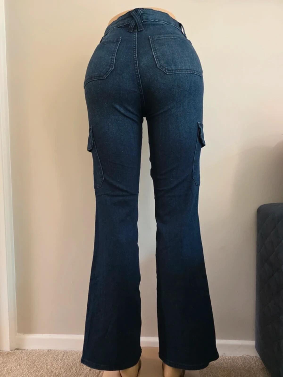 Time and Tru Vintage Y2K Mid Rise Bootcut Cargo Jeans UK Size 8