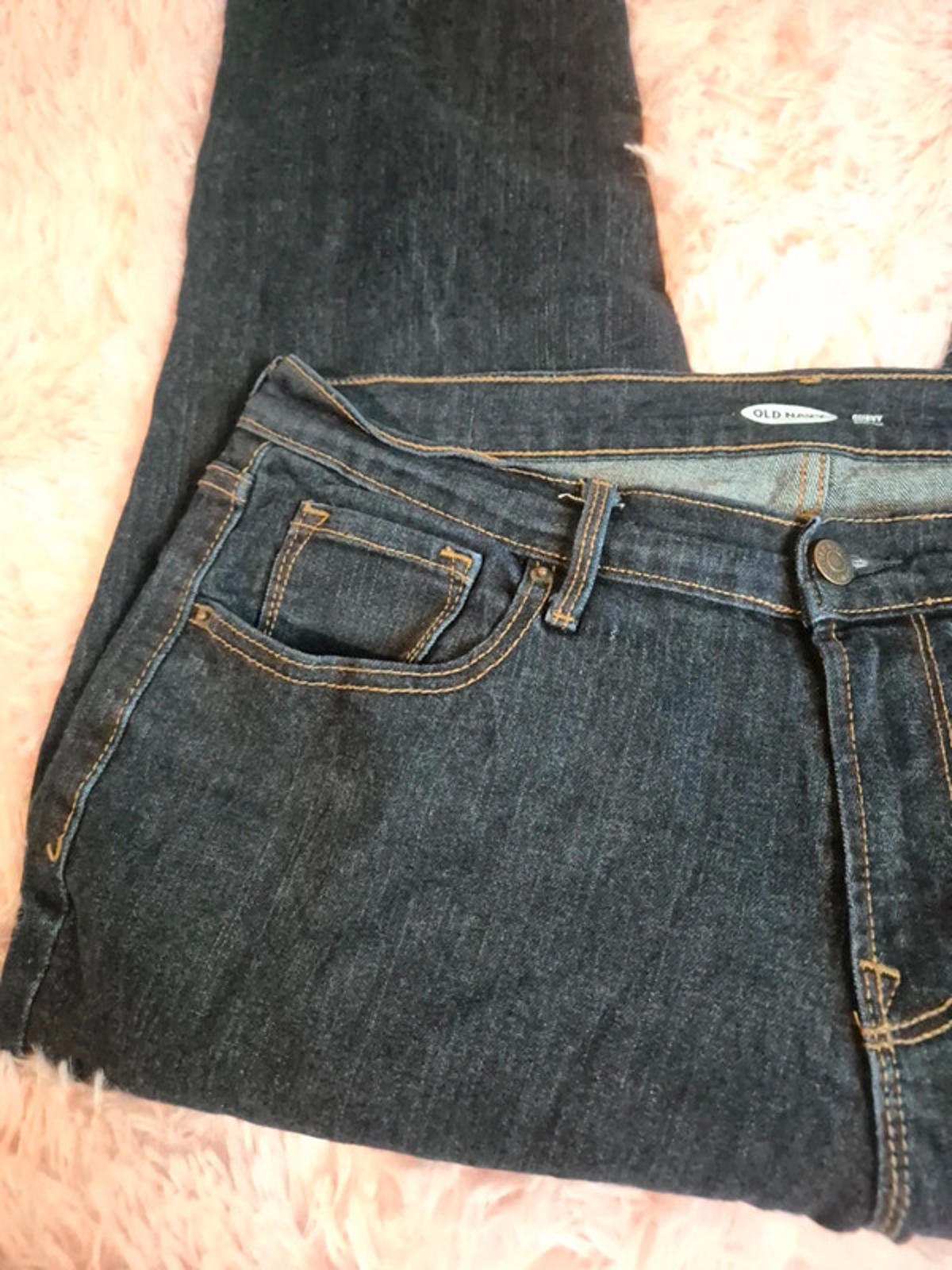 Vintage Y2K Old Navy Curvy Bootcut Jeans Mid Rise UK 14 Tall