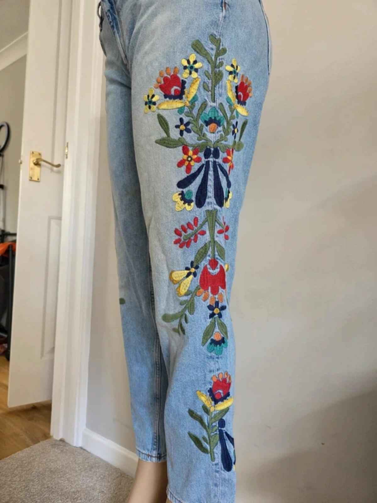 Vintage Y2K Zara Basic Straight Leg Jeans Mid/Low Rise UK Size 12 Petite