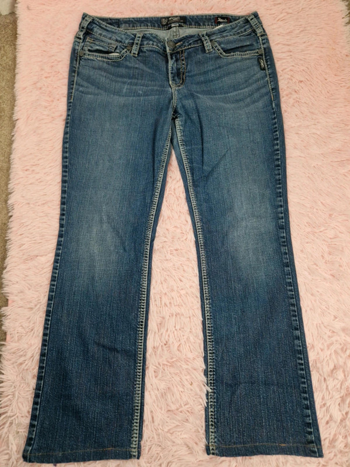 Vintage Y2K Classic Stretch Mid Rise Straight Jeans UK size 14 Petite