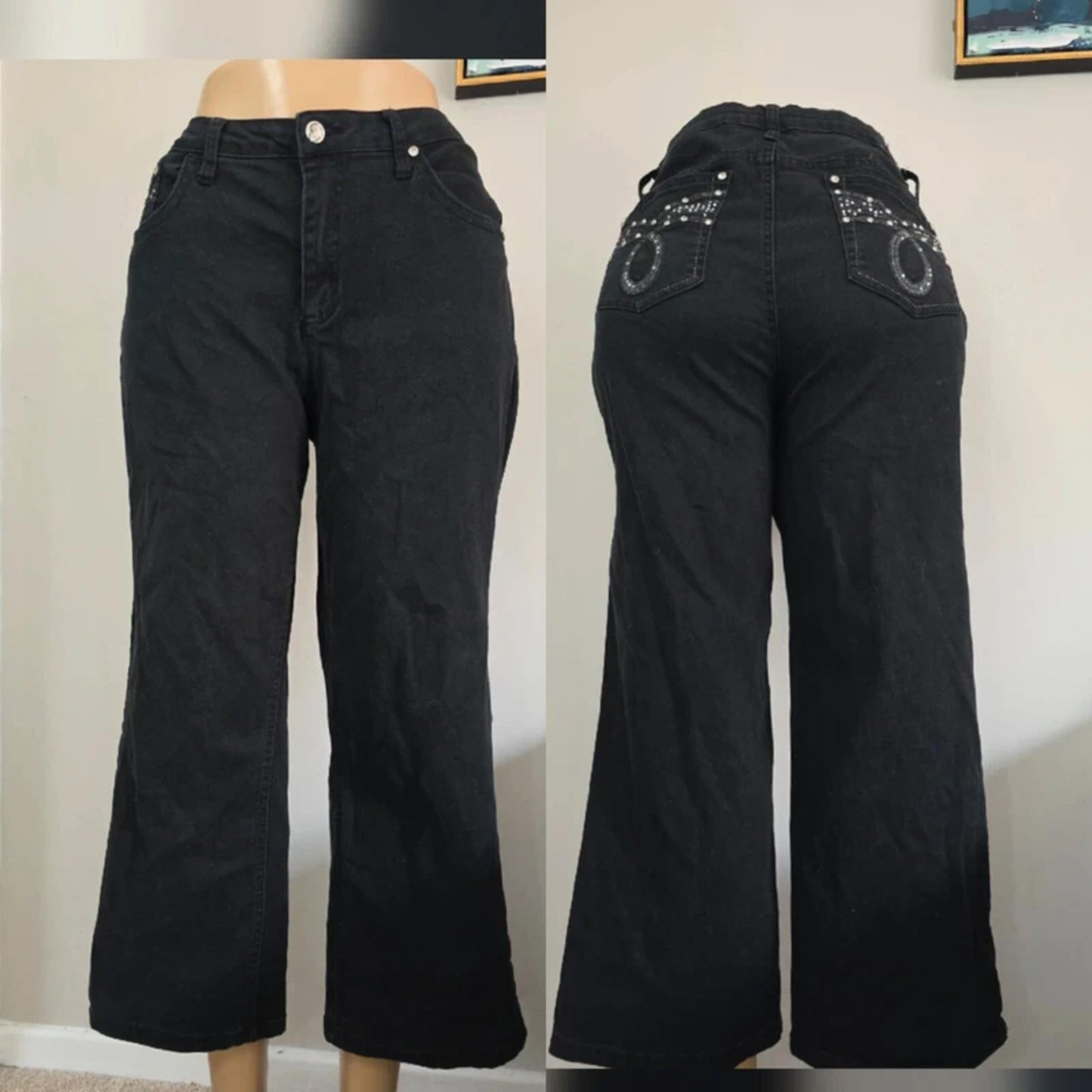 Earl High Rise Wide Straight Vintage Y2K Jeans UK Size 16/18 Petite