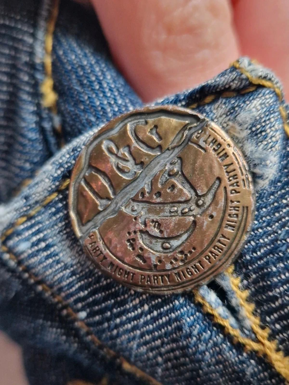 Y2K "Dolce & Gabbana" Party Night Low Rise Bootcut Tall Indie Grunge Festival Denim UK 10 Tall