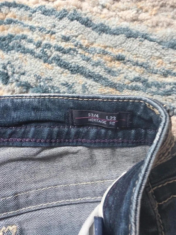 Vigoss Low Rise Capri Bling Vintage Y2K Jeans UK Size 8