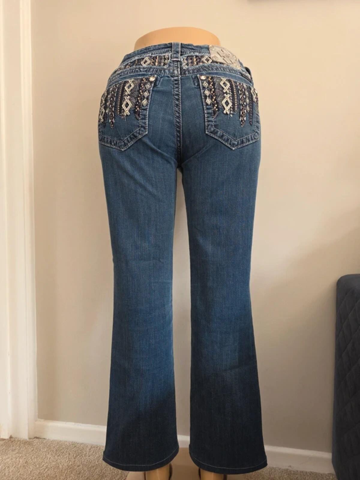 Miss Me Mid Rise Bootcut Vintage Y2K Jeans UK Size 14 Petite
