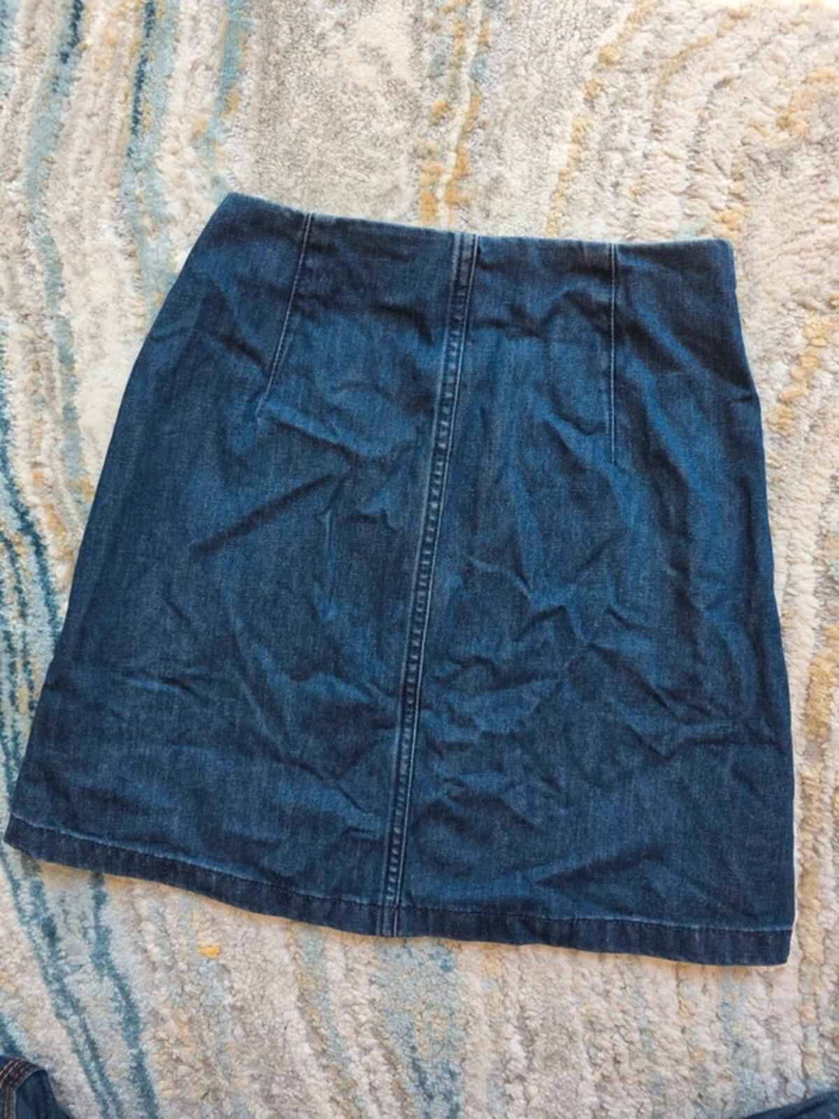 Vintage Y2K GU Denim Zip Mini Skirt UK Size 4