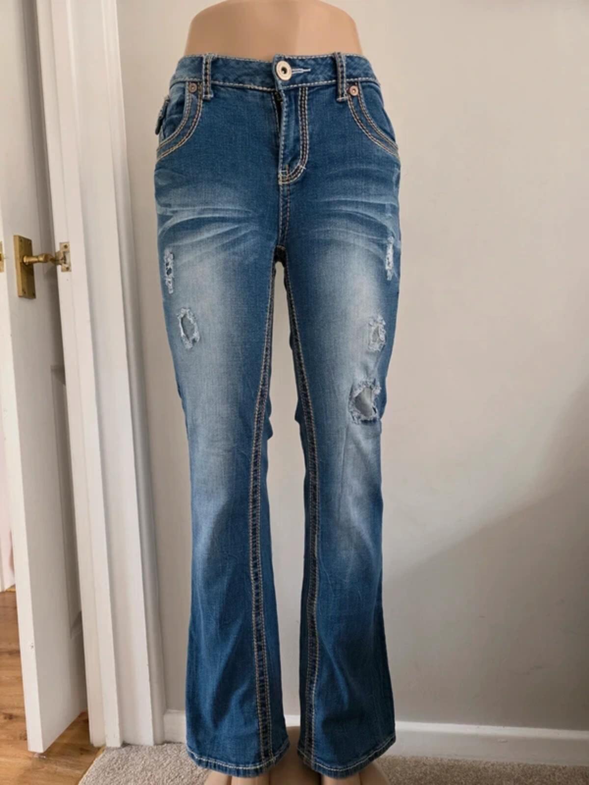 Vintage Y2K Amethyst Mid Rise Bootcut Jeans UK Size 14