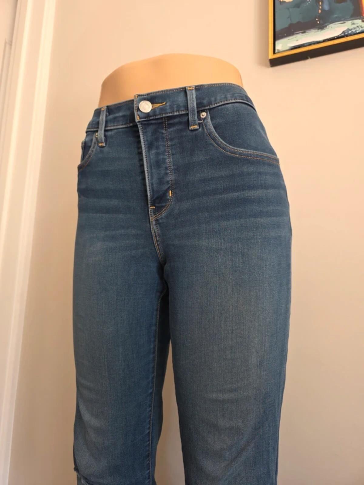 Levi's Vintage Y2K Mid Rise Slim Distressed Jeans UK Size 12