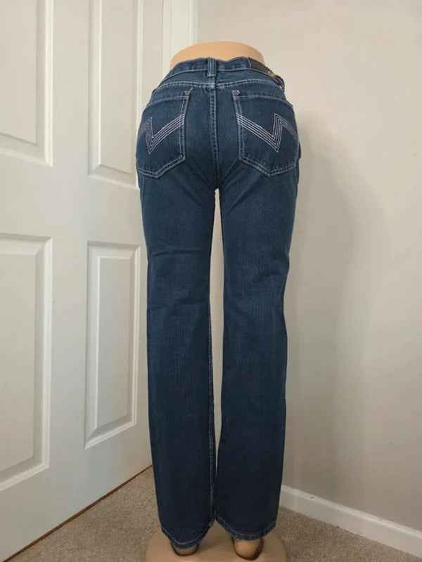 Gut Feeling Mid Rise Straight Leg Vintage Y2K Jeans UK Size 8