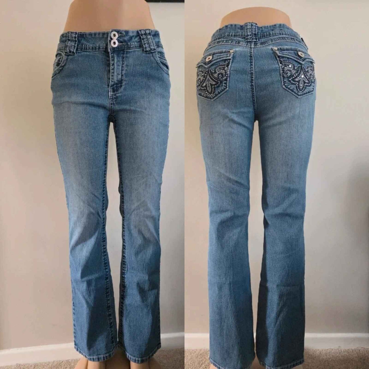 Roz & Ali Mid Rise Straight Vintage Y2K Jeans UK Size 12