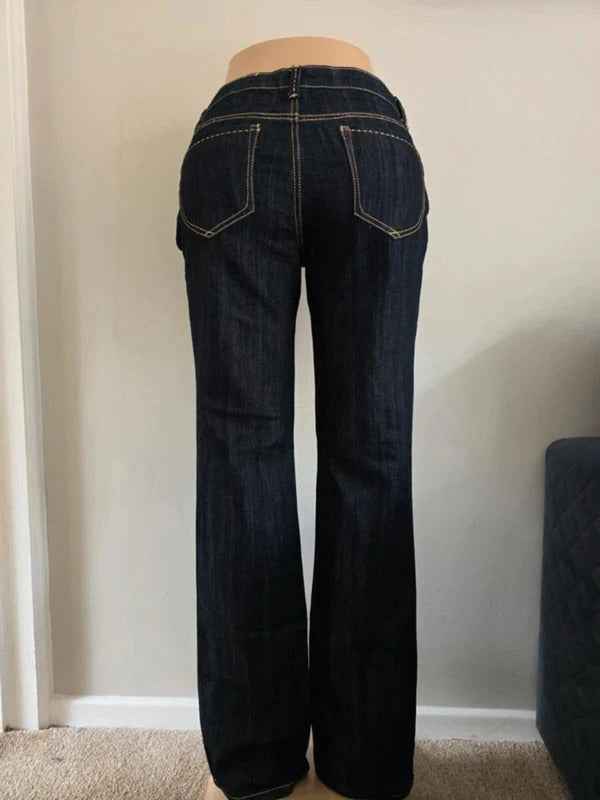 Baccini Mid Rise Wide Leg Vintage Y2K Jeans UK Size 10