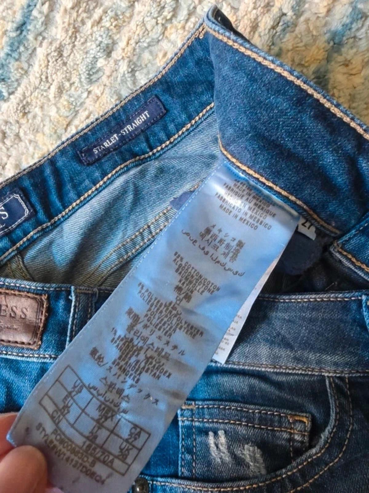 Guess Ultra Low Rise Straight Vintage Y2K Jeans UK Size 6 Tall