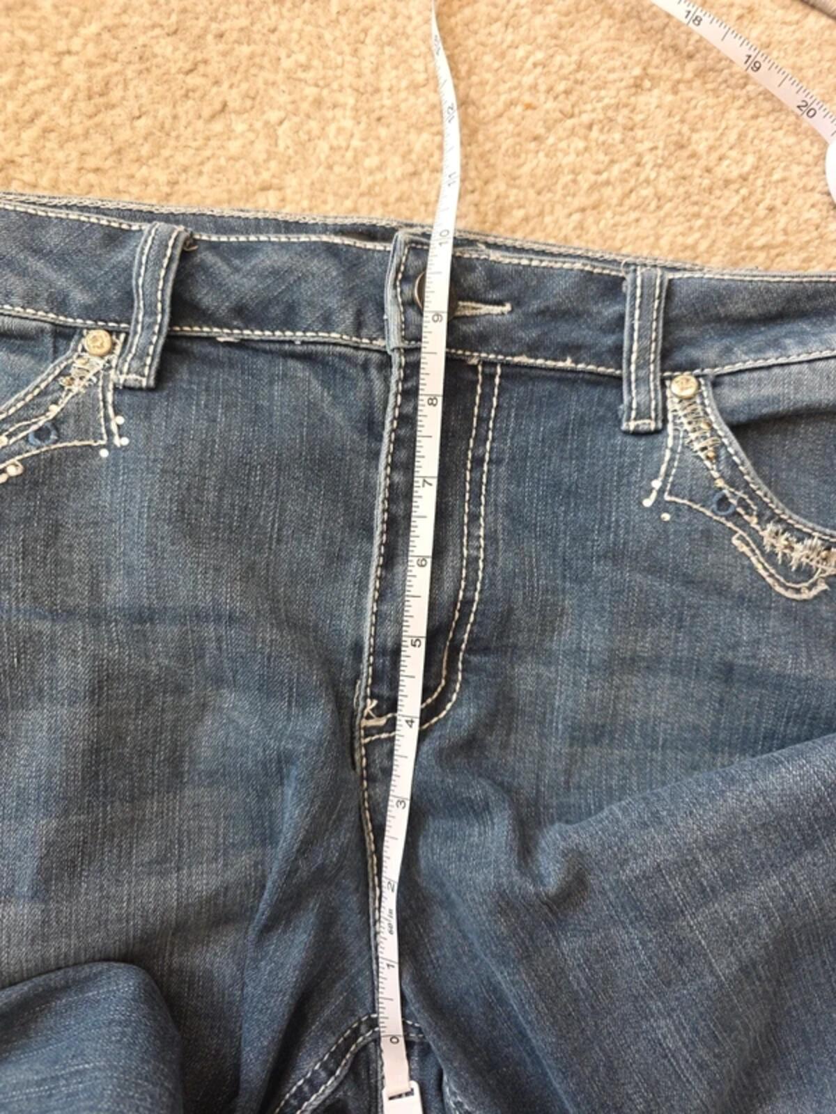 Earl Mid Rise Capri Vintage Y2K Bling Jeans UK Size 14