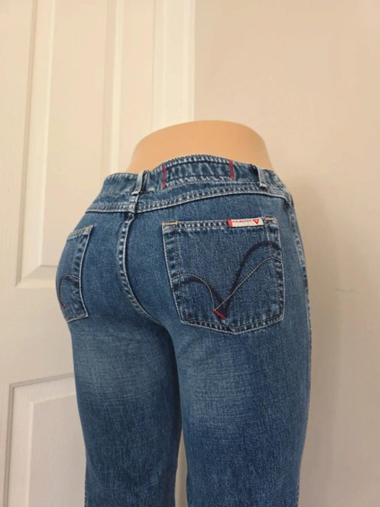 Guess Mid Rise Flared Vintage Y2K Jeans UK Size 6/8 Tall