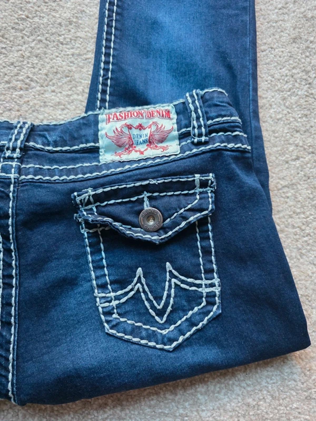 Y2K Fashion Denim Low Rise Slim Jeggings UK Size 12