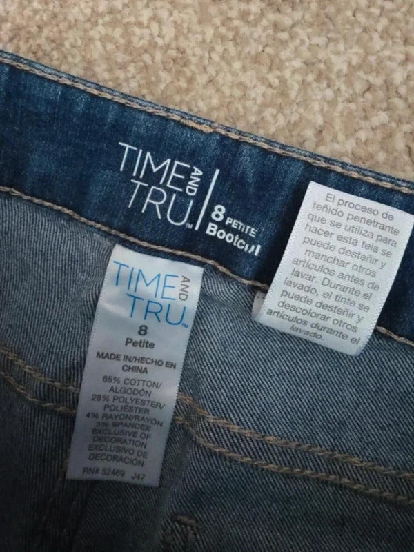 Time and Tru Vintage Y2K Petite Mid Rise Bootcut Jeans UK Size 8